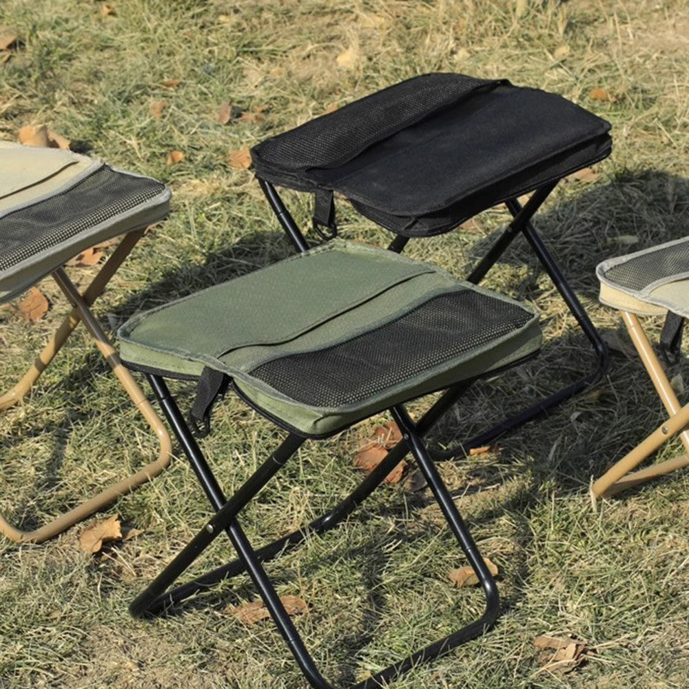 Size S Portable Folding Stool Crossbody Bag 600D Oxford Cloth Outdoor Chair for Travel Camping, 25 x 24 x 23cm