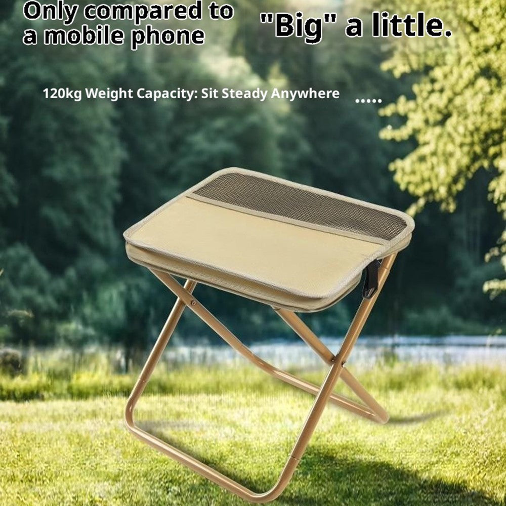 Size S Portable Folding Stool Crossbody Bag 600D Oxford Cloth Outdoor Chair for Travel Camping, 25 x 24 x 23cm