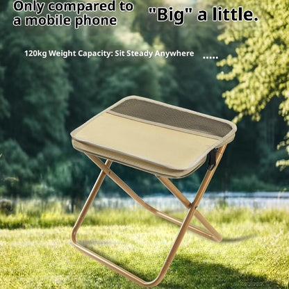 Size S Portable Folding Stool Crossbody Bag 600D Oxford Cloth Outdoor Chair for Travel Camping, 25 x 24 x 23cm