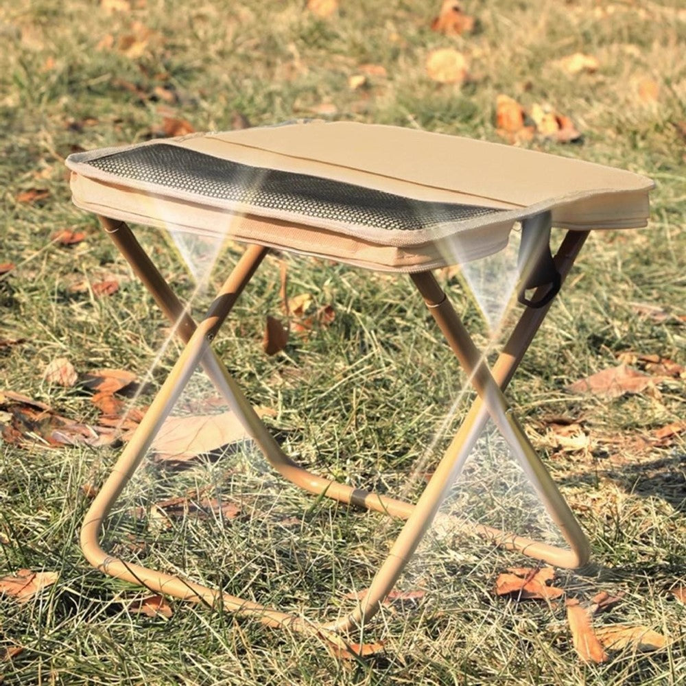 Size S Portable Folding Stool Crossbody Bag 600D Oxford Cloth Outdoor Chair for Travel Camping, 25 x 24 x 23cm