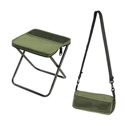 Size L Portable Folding Stool Crossbody Bag 600D Oxford Cloth Outdoor Chair for Travel Camping, 29 x 25 x 31cm