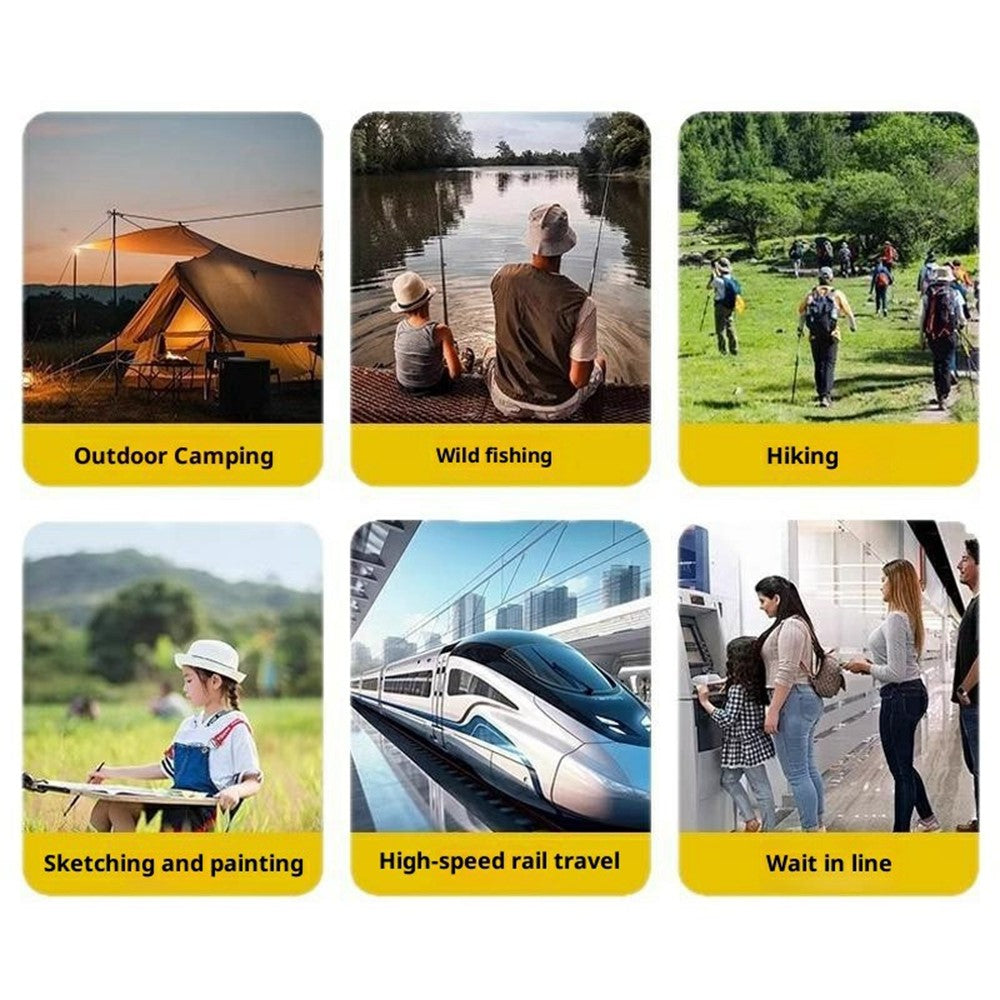 Size L Portable Folding Stool Crossbody Bag 600D Oxford Cloth Outdoor Chair for Travel Camping, 29 x 25 x 31cm