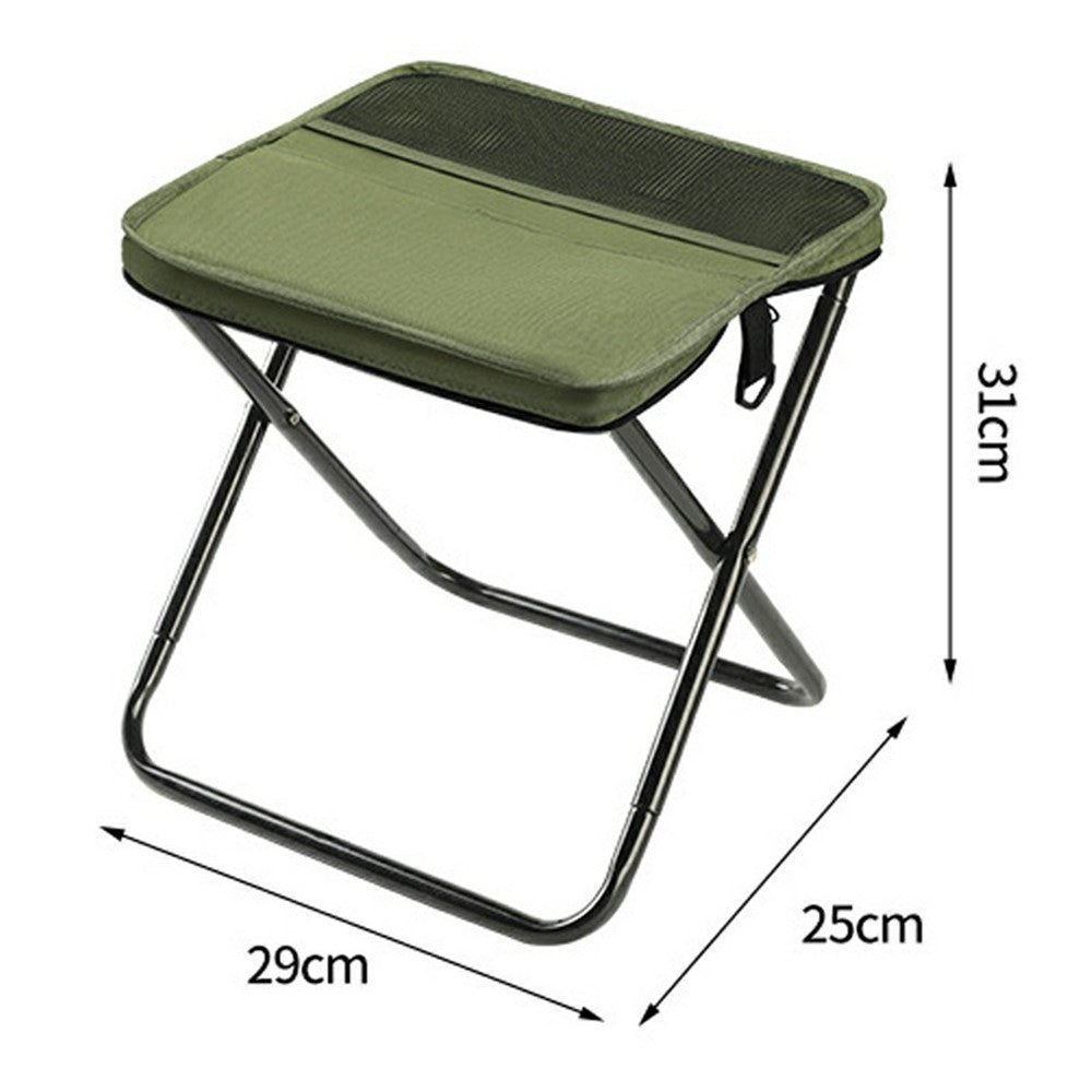 Size L Portable Folding Stool Crossbody Bag 600D Oxford Cloth Outdoor Chair for Travel Camping, 29 x 25 x 31cm