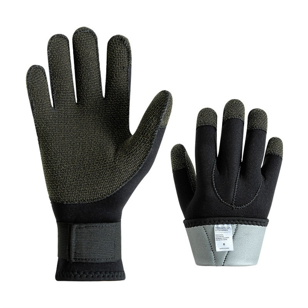 3mm 1Pair Aramid Fiber Diving Gloves Fishing Gloves Anti-Slip Cut Resistant Waterproof for Outdoor Activities