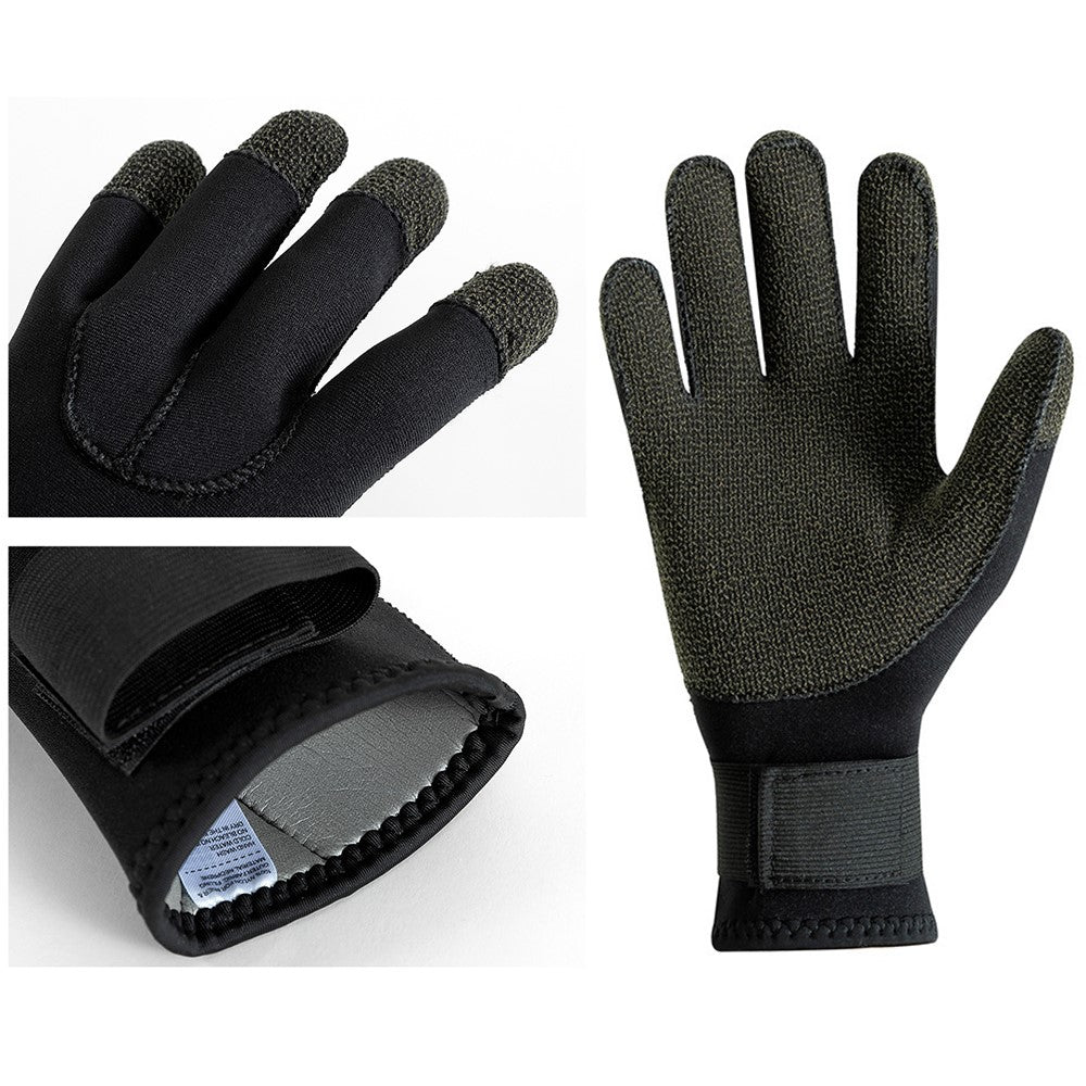3mm 1Pair Aramid Fiber Diving Gloves Fishing Gloves Anti-Slip Cut Resistant Waterproof for Outdoor Activities