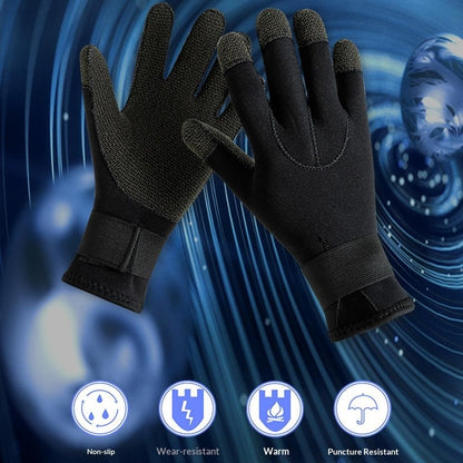 3mm 1Pair Aramid Fiber Diving Gloves Fishing Gloves Anti-Slip Cut Resistant Waterproof for Outdoor Activities