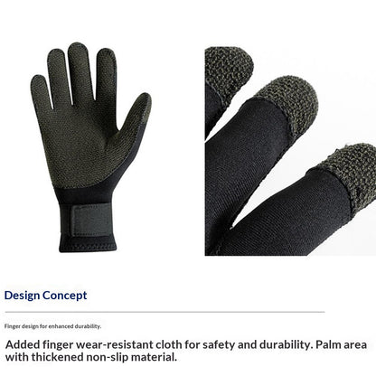 3mm 1Pair Aramid Fiber Diving Gloves Fishing Gloves Anti-Slip Cut Resistant Waterproof for Outdoor Activities