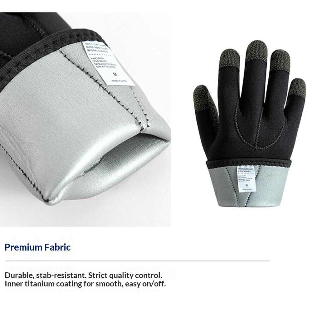 3mm 1Pair Aramid Fiber Diving Gloves Fishing Gloves Anti-Slip Cut Resistant Waterproof for Outdoor Activities