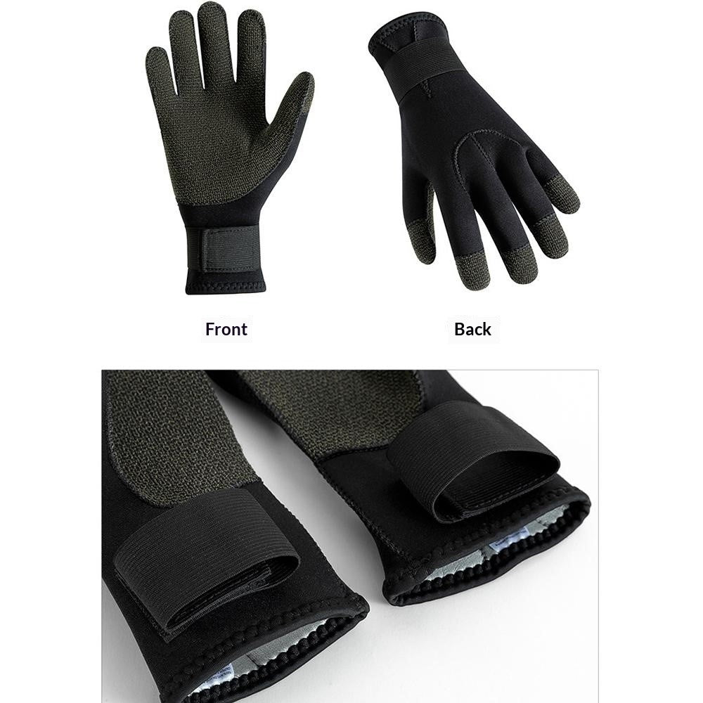 3mm 1Pair Aramid Fiber Diving Gloves Fishing Gloves Anti-Slip Cut Resistant Waterproof for Outdoor Activities