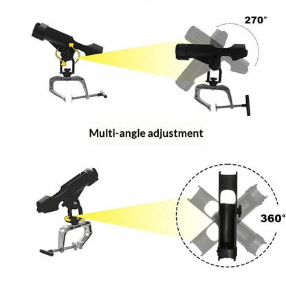 Fishing Rod Holder Multi-Angle Adjustable Boat Raft Bridge Fishing Stand Portable for Outdoor