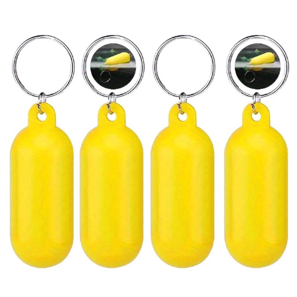 4Pcs Oval Hollow Beach Keychain Floating Key Ring Set for Boating / Swimming / Outdoor Water Activities
