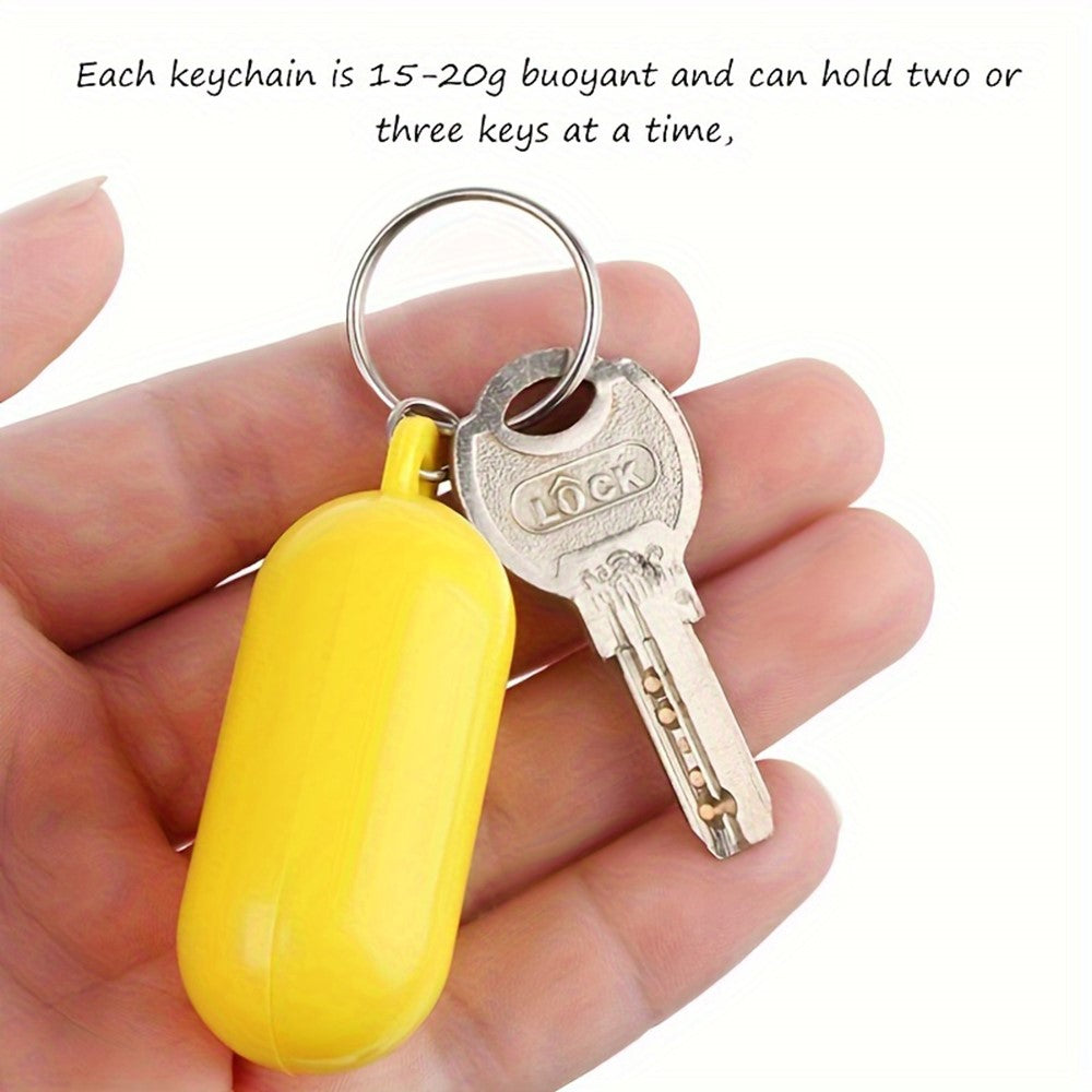4Pcs Oval Hollow Beach Keychain Floating Key Ring Set for Boating / Swimming / Outdoor Water Activities