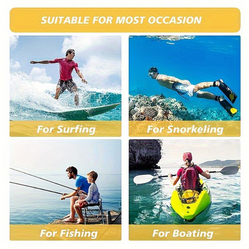 4Pcs Oval Hollow Beach Keychain Floating Key Ring Set for Boating / Swimming / Outdoor Water Activities