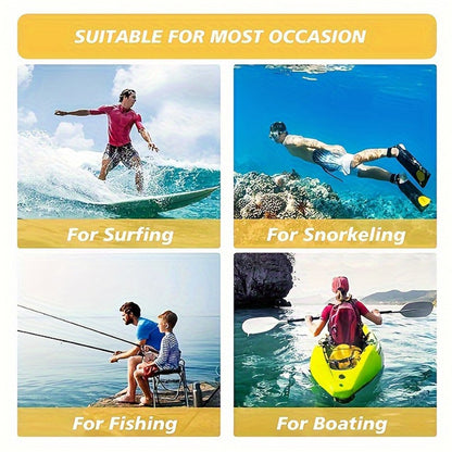 4Pcs Oval Hollow Beach Keychain Floating Key Ring Set for Boating / Swimming / Outdoor Water Activities