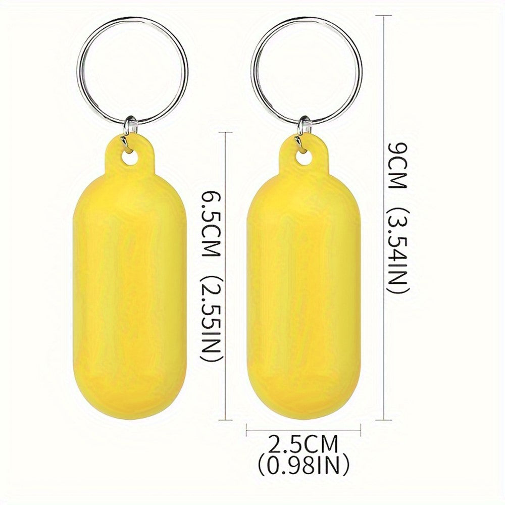 4Pcs Oval Hollow Beach Keychain Floating Key Ring Set for Boating / Swimming / Outdoor Water Activities