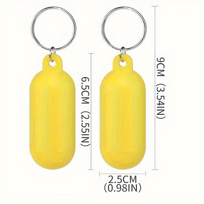 4Pcs Oval Hollow Beach Keychain Floating Key Ring Set for Boating / Swimming / Outdoor Water Activities