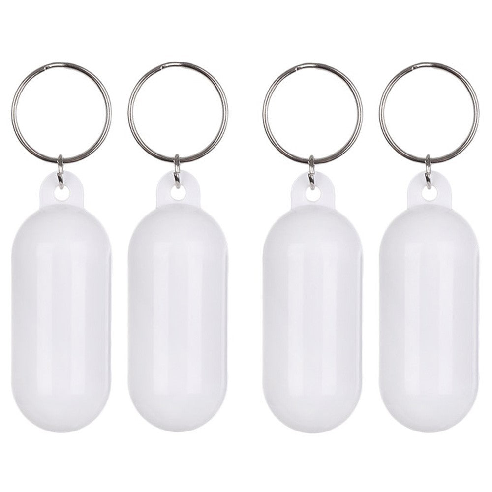 4Pcs Oval Hollow Beach Keychain Floating Key Ring Set for Boating / Swimming / Outdoor Water Activities