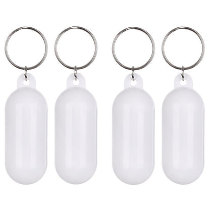 4Pcs Oval Hollow Beach Keychain Floating Key Ring Set for Boating / Swimming / Outdoor Water Activities