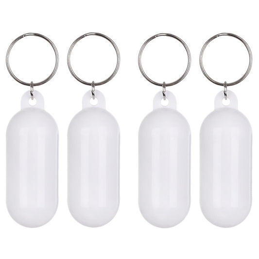4Pcs Oval Hollow Beach Keychain Floating Key Ring Set for Boating / Swimming / Outdoor Water Activities