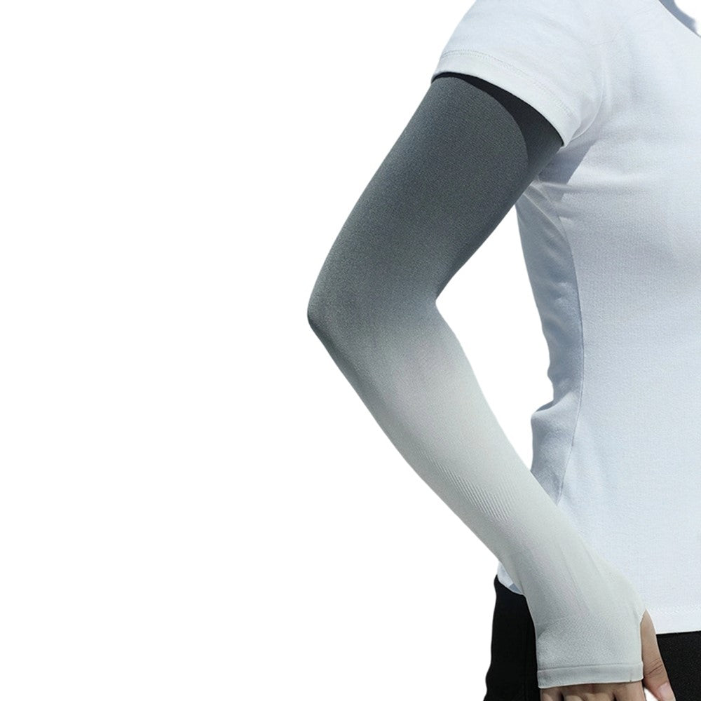 1 Pair Arm Sleeves Sun Protection Breathable Ice Silk Elbow Arm Covers for Outdoor Cycling Running