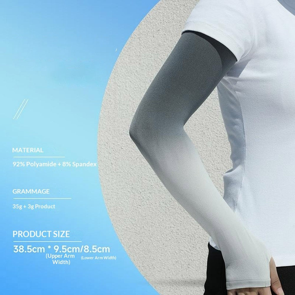 1 Pair Arm Sleeves Sun Protection Breathable Ice Silk Elbow Arm Covers for Outdoor Cycling Running