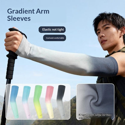 1 Pair Arm Sleeves Sun Protection Breathable Ice Silk Elbow Arm Covers for Outdoor Cycling Running