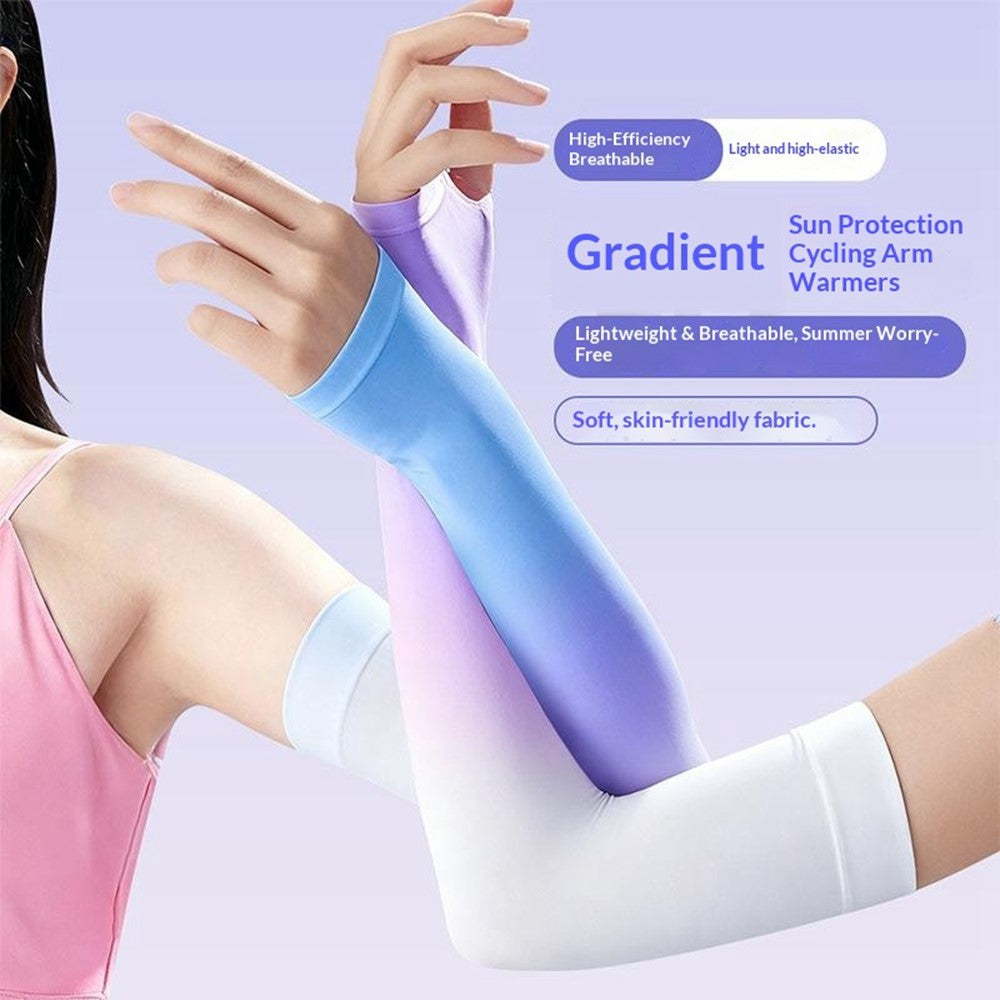 1 Pair Arm Sleeves Sun Protection Breathable Ice Silk Elbow Arm Covers for Outdoor Cycling Running