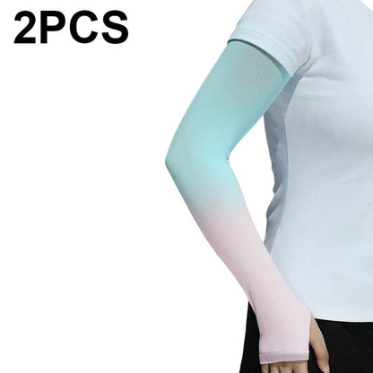 1 Pair Arm Sleeves Sun Protection Breathable Ice Silk Elbow Arm Covers for Outdoor Cycling Running