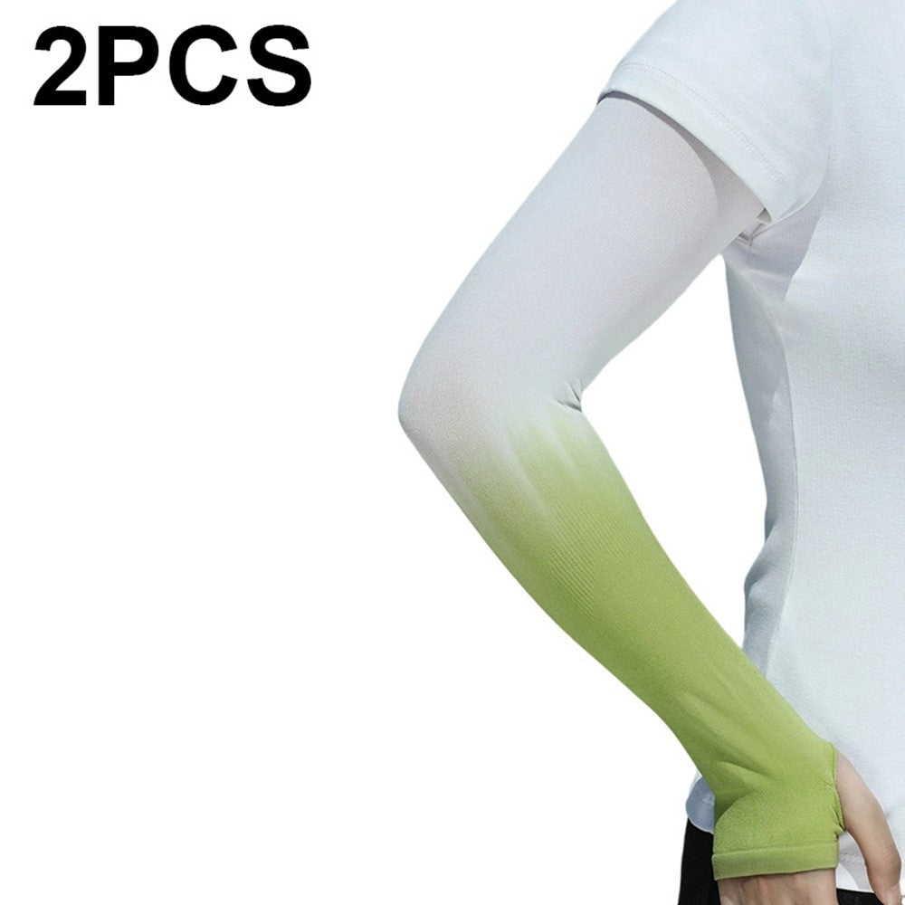 1 Pair Arm Sleeves Sun Protection Breathable Ice Silk Elbow Arm Covers for Outdoor Cycling Running
