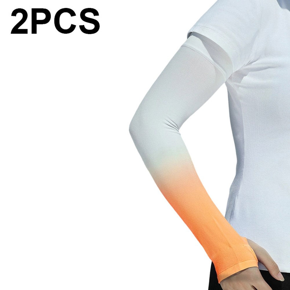 1 Pair Arm Sleeves Sun Protection Breathable Ice Silk Elbow Arm Covers for Outdoor Cycling Running