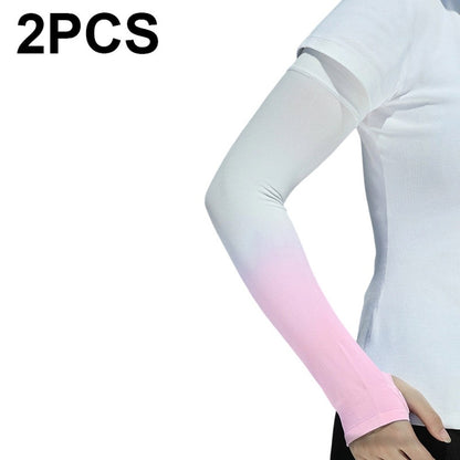 1 Pair Arm Sleeves Sun Protection Breathable Ice Silk Elbow Arm Covers for Outdoor Cycling Running