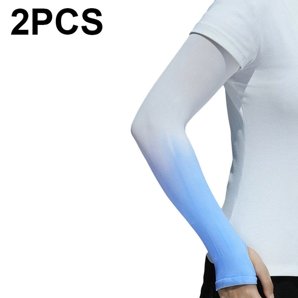 1 Pair Arm Sleeves Sun Protection Breathable Ice Silk Elbow Arm Covers for Outdoor Cycling Running