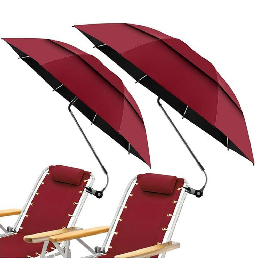 Outdoor Sun Umbrella for Fishing Camping Folding Beach Chair Clamp Umbrella 120cm Canopy Anti-UV Protection