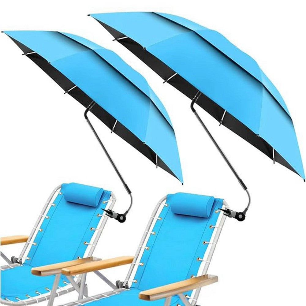 Outdoor Sun Umbrella for Fishing Camping Folding Beach Chair Clamp Umbrella 120cm Canopy Anti-UV Protection
