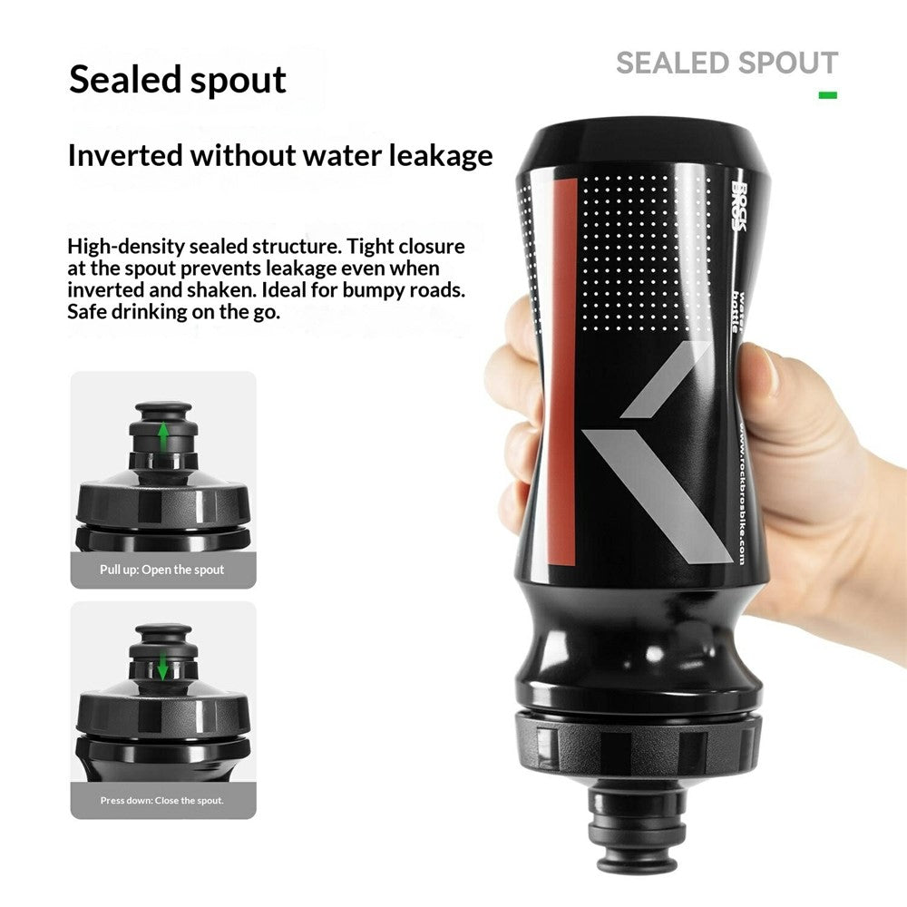 ROCKBROS 350032 350032001 600ml Bicycle Cycling Water Bottle PP5 Water Bottle Ergonomic with Dustproof Lid (No FDA, BPA-Free)