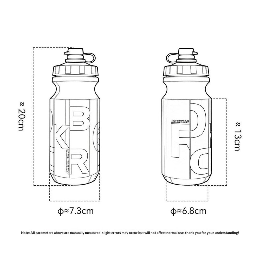 ROCKBROS 350032 350032001 600ml Bicycle Cycling Water Bottle PP5 Water Bottle Ergonomic with Dustproof Lid (No FDA, BPA-Free)