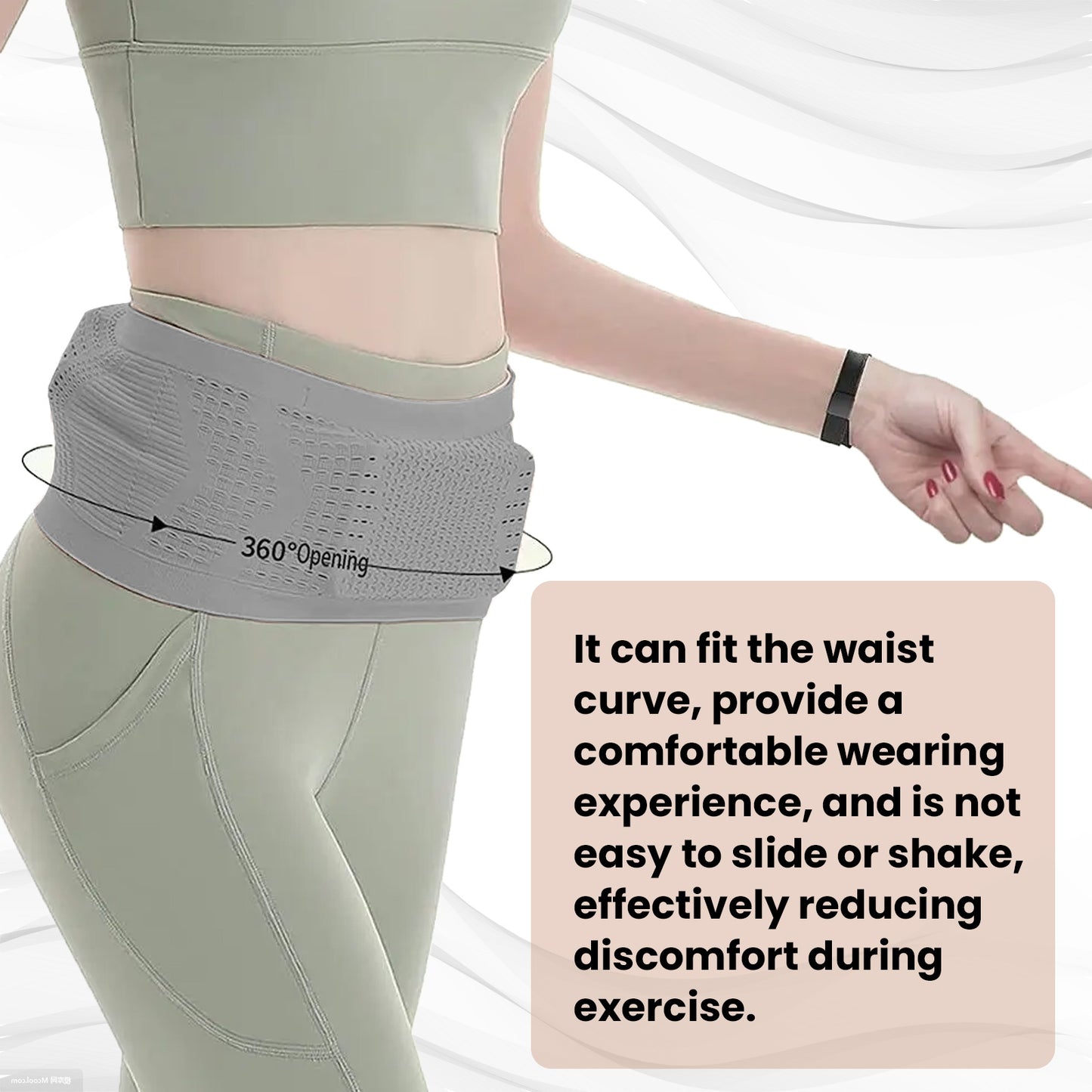 HOUKEA Elastic Sports Waist Pack Phone Wallet Storage Waist Bag for Outdoor / Running / Fitness