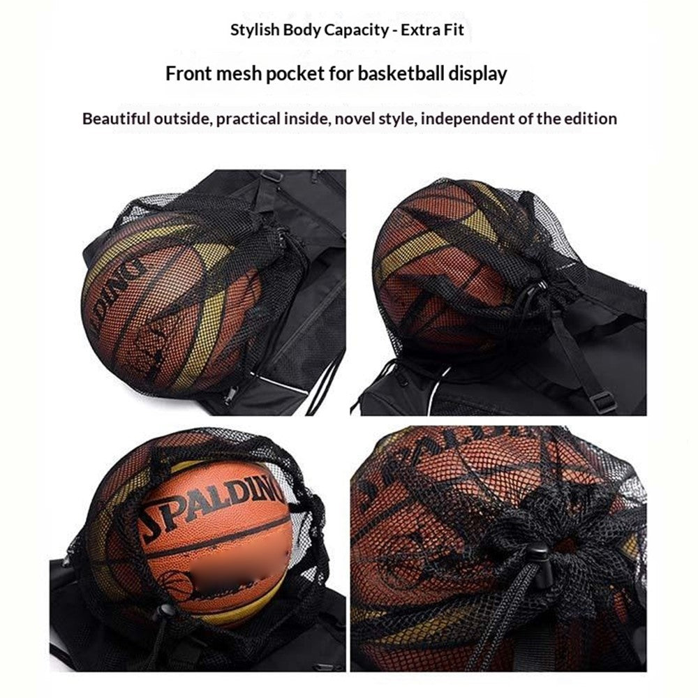 Basketball Backpack Large Capacity Outdoor Sports Bag Drawstring Design Multi Function Storage