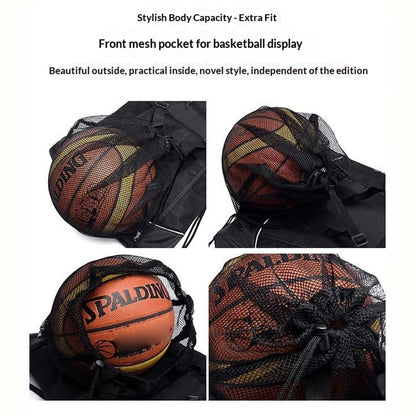 Basketball Backpack Large Capacity Outdoor Sports Bag Drawstring Design Multi Function Storage