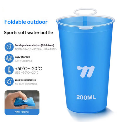 WEST BIKING YP0713023 200ml Collapsible Water Cup for Marathon Trail Running Portable Soft TPU Water Bottle (BPA Free, No FDA)