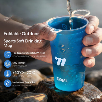 WEST BIKING YP0713023 200ml Collapsible Water Cup for Marathon Trail Running Portable Soft TPU Water Bottle (BPA Free, No FDA)