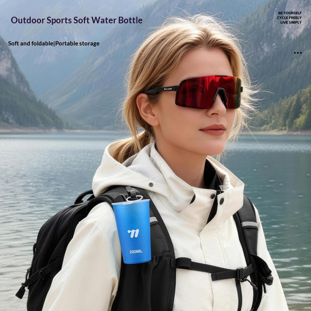 WEST BIKING YP0713023 200ml Collapsible Water Cup for Marathon Trail Running Portable Soft TPU Water Bottle (BPA Free, No FDA)
