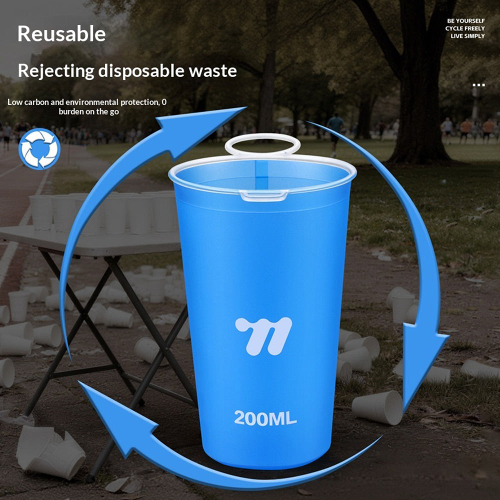 WEST BIKING YP0713023 200ml Collapsible Water Cup for Marathon Trail Running Portable Soft TPU Water Bottle (BPA Free, No FDA)
