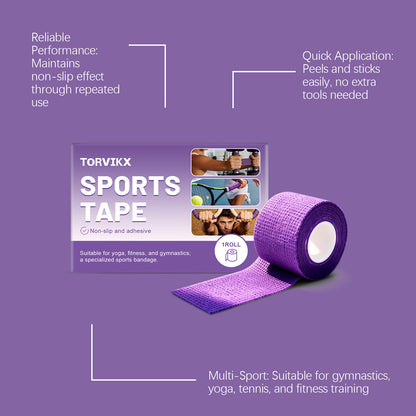 TORVIKX 7.5cm Width Sports Anti-Slip Tape Non-Woven Fabric Grip Enhancer for Yoga Mat Racket Gym Bar, Length: 4m