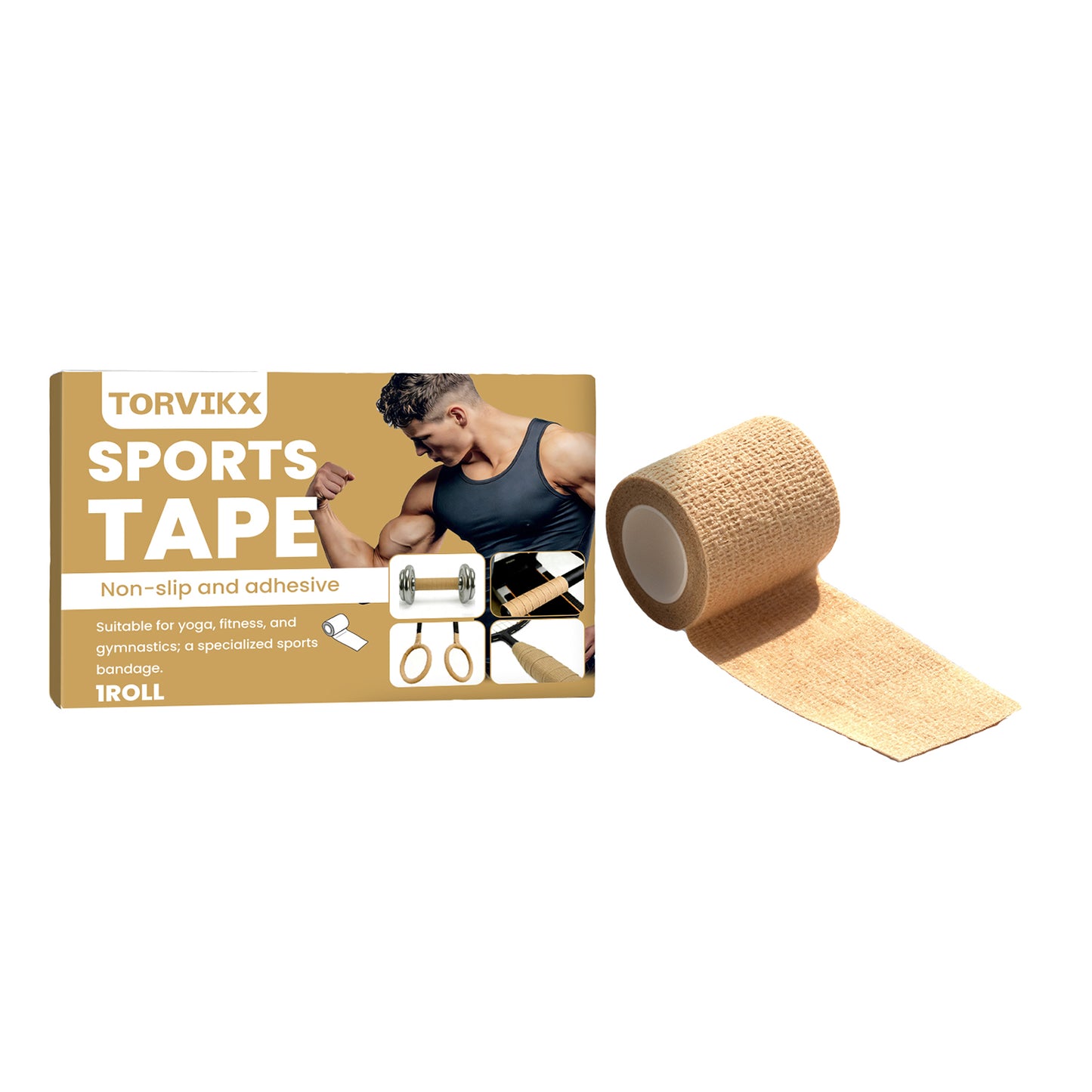 TORVIKX 7.5cm Width Anti Slip Non-Woven Fabric Sports Tape for Aerial Ring Gymnastics, Length: 4m