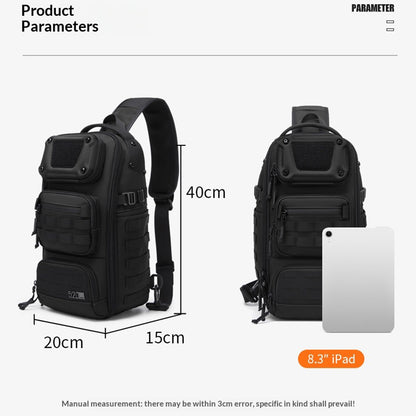 OZUKO 9912 Outdoor Men Chest Bag Waterproof Oxford Cloth 12L Tactical Crossbody Bag