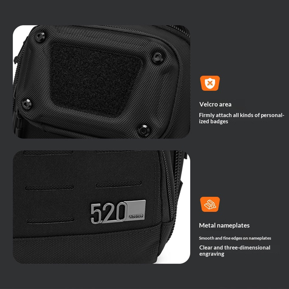 OZUKO 9912 Outdoor Men Chest Bag Waterproof Oxford Cloth 12L Tactical Crossbody Bag