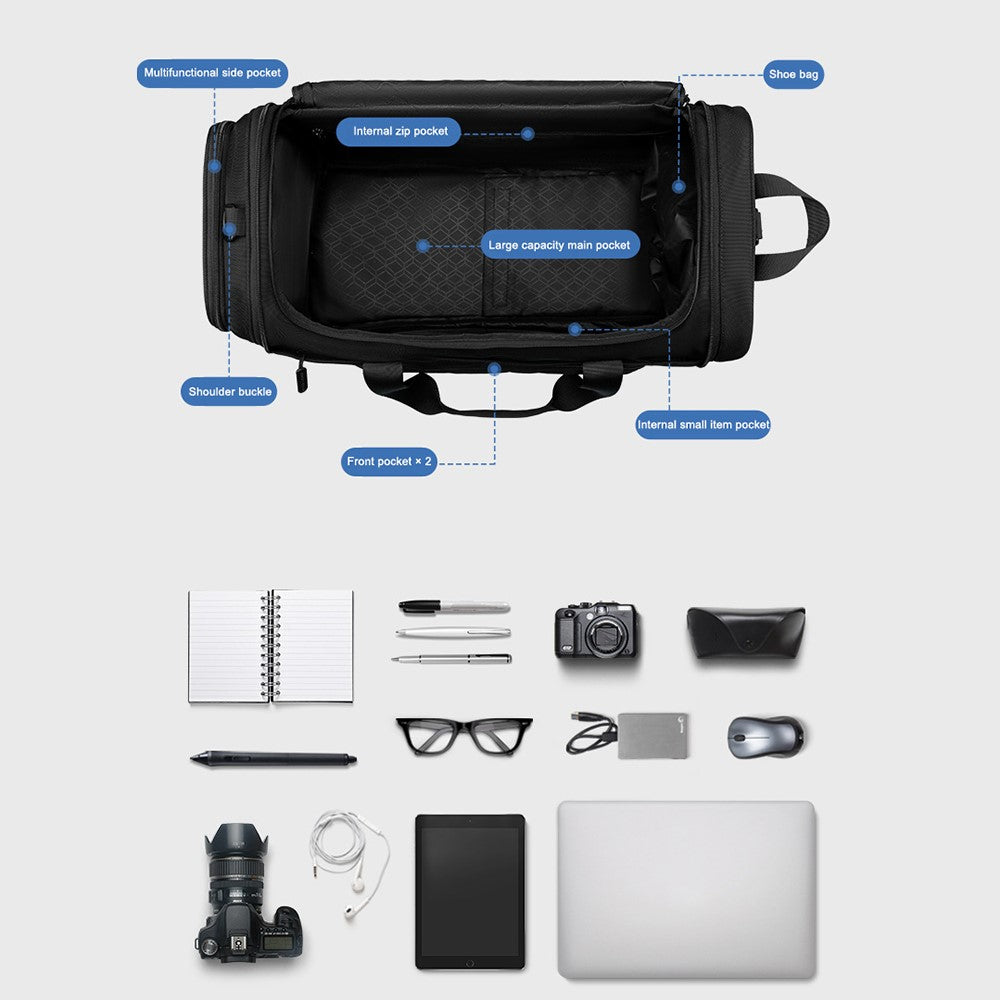 MARK RYDEN MR1556 Expandable Large Capacity Handbag Luggage Duffel Bag Oxford Cloth Sports Fitness Travel Tote Bag