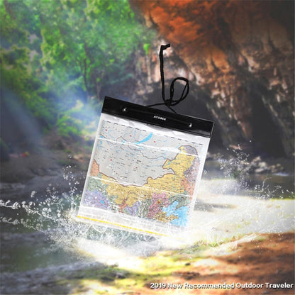 AYXSEE Outdoor Waterproof Camping Hiking Map Bag Transparent PVC Map Protection Seal Pouch