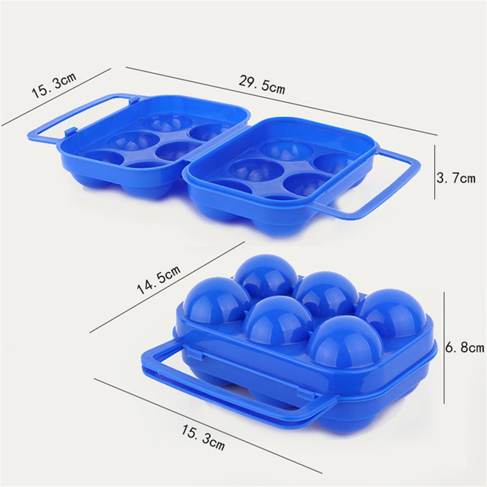Outdoor Camping Picnic Eggs Case 6 Grids Egg Storage Box Portable Egg Holder Container Kitchen Organizer (BPA Free, No FDA Certificate)